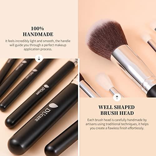 DUcare DUcare Makeup Brushes with Bag,15Pcs Makeup Brush Set Christmas Gift Travel Kabuki Foundation Blending Blush Eyeliner Shadow Brow Concealer Brushes Kit Black