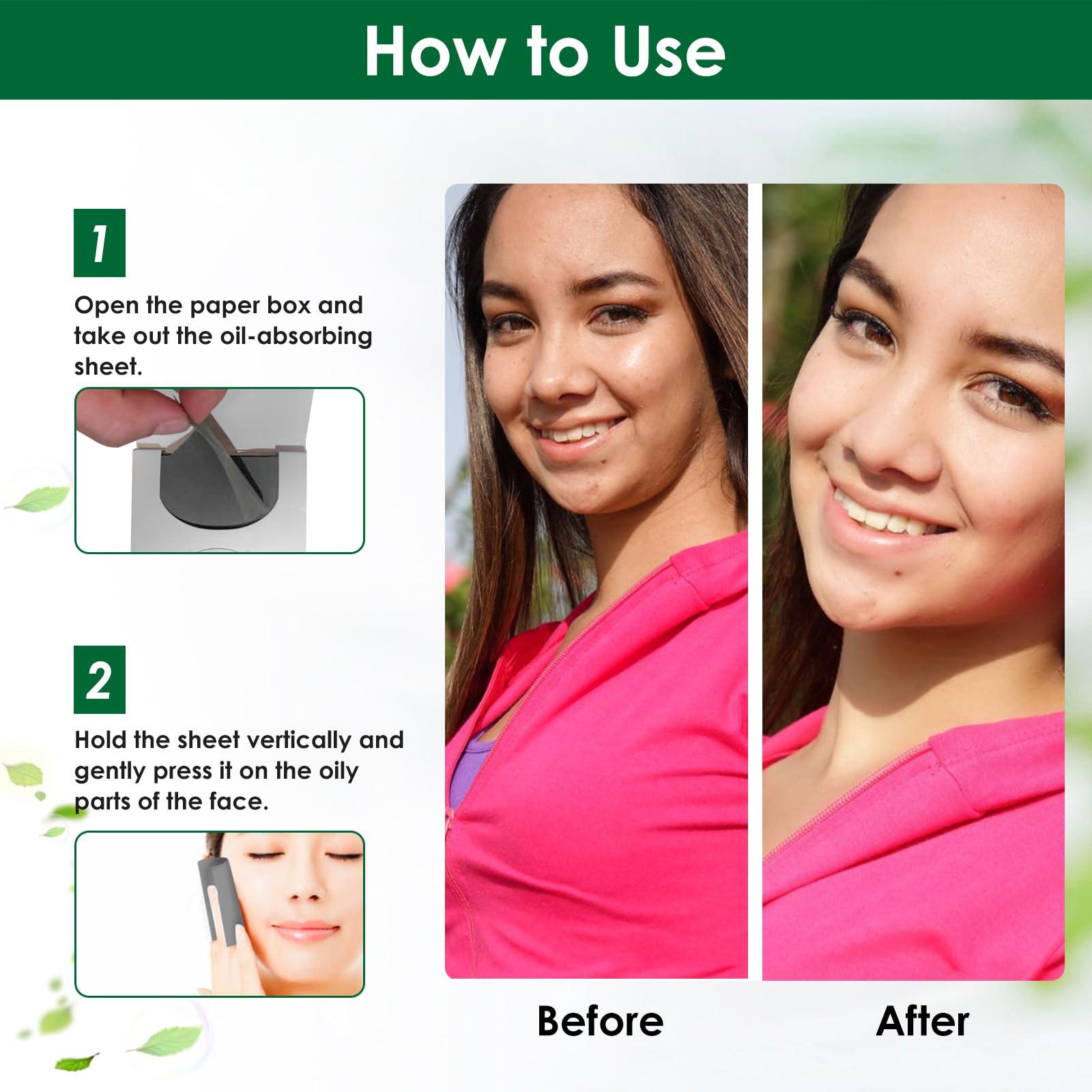 Generic Blotting Paper for Oily Skin,Makeup Oil Absorbing Sheets for Face, Natural Bamboo Charcoal Facial Oil Blotter,Individual Premium Oily Face Oil Control Paper,Travel Size Oil Absorbent Pads for Face