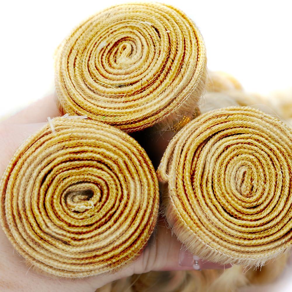 CnumGunm 26 26 26 Inch P30/613 Human Hair Bundles #30 Water Wave Human Hair Bundles 613 Human Hair Bundles Two Tone Light Brown and Blonde Bundles Peruvian Virgin Hair Weave