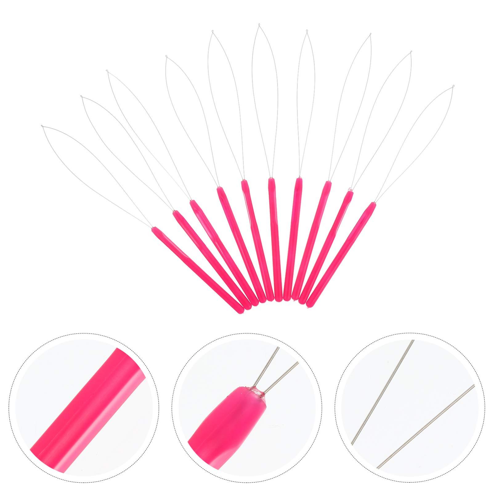 Beaupretty Beaupretty 10pcs Wig Crochet Hand Tied Extension Tools Hair Extension Loop Threader Extensions Hook Needle Hair Tools Hair Styling Tools Bead Device Tool Metal Needle Threader Plastic