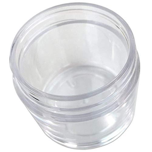 Beauticom. Beauticom 1 oz. 30G/30ML USA Acrylic Round Clear Jars with PINK Flat Top Lids for Creams, Lotions, Make Up, Cosmetics, Samples, Herbs, Ointments (180 Pieces (180 Bottoms & 180 Lids))