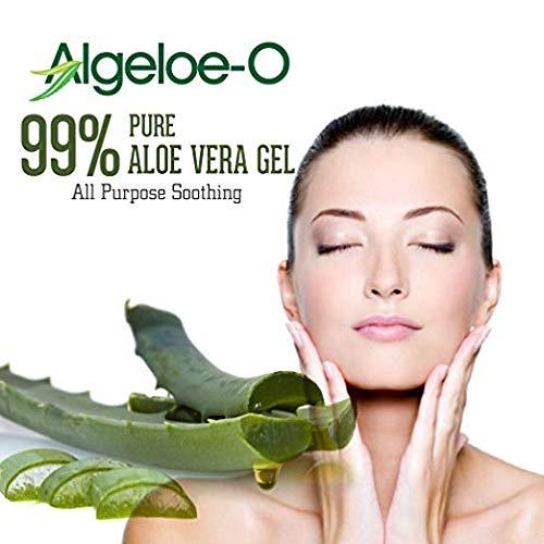 SHOPRYTHM ALGELOE-O Organic Aloe Vera Gel 99% Pure Natural made with USDA Certified Aloe Vera Powder Paraben , sulfate free with no added color 500ml/16.9oz. Pack Of 2