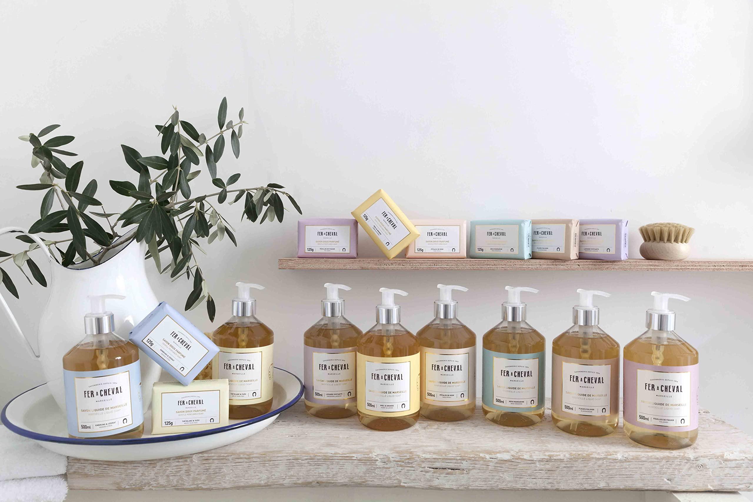 Fer a Cheval Fer Cheval Marseille Liquid Soap, Luxury French Liquid Soap, Savon Liquide De Marseille, Seaside Citrus 500ml, Set of 2, 16.9 f oz