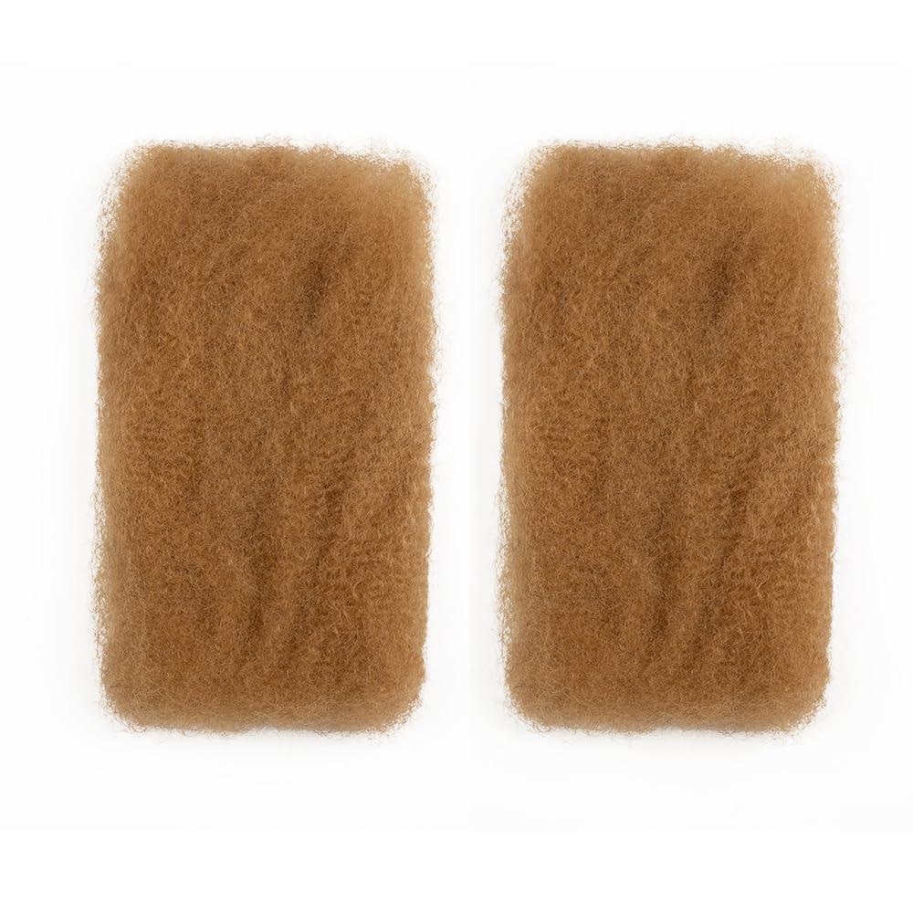 QUEEN VIRGIN REMY QUEEN VIRGIN REMY QVR Afro Kinkys Bulk Human Hair for Dreadlock Extensions Repair Locs, Twist Braiding Afro Kinky Human Hair for Locs 1 Pack 50 Gram, 14 Inch, HONEY BLONDE