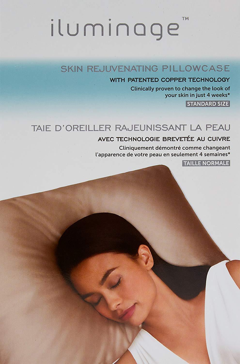 iluminage iluminage Skin Rejuvenating Standard Size Pillowcase for Fine Lines/Wrinkles Reduction & Hair Smoothing with Anti-Aging Copper Technology