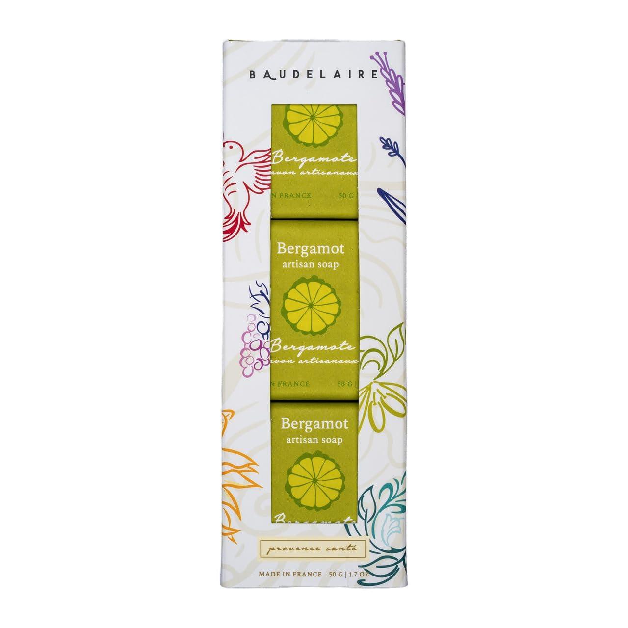 Baudelaire Baudelaire Bergamot Artisan Travel Soap, 1.7-ounce (3 Pack), For Everyday Use, Bathroom Use, Skin Care, Made in France