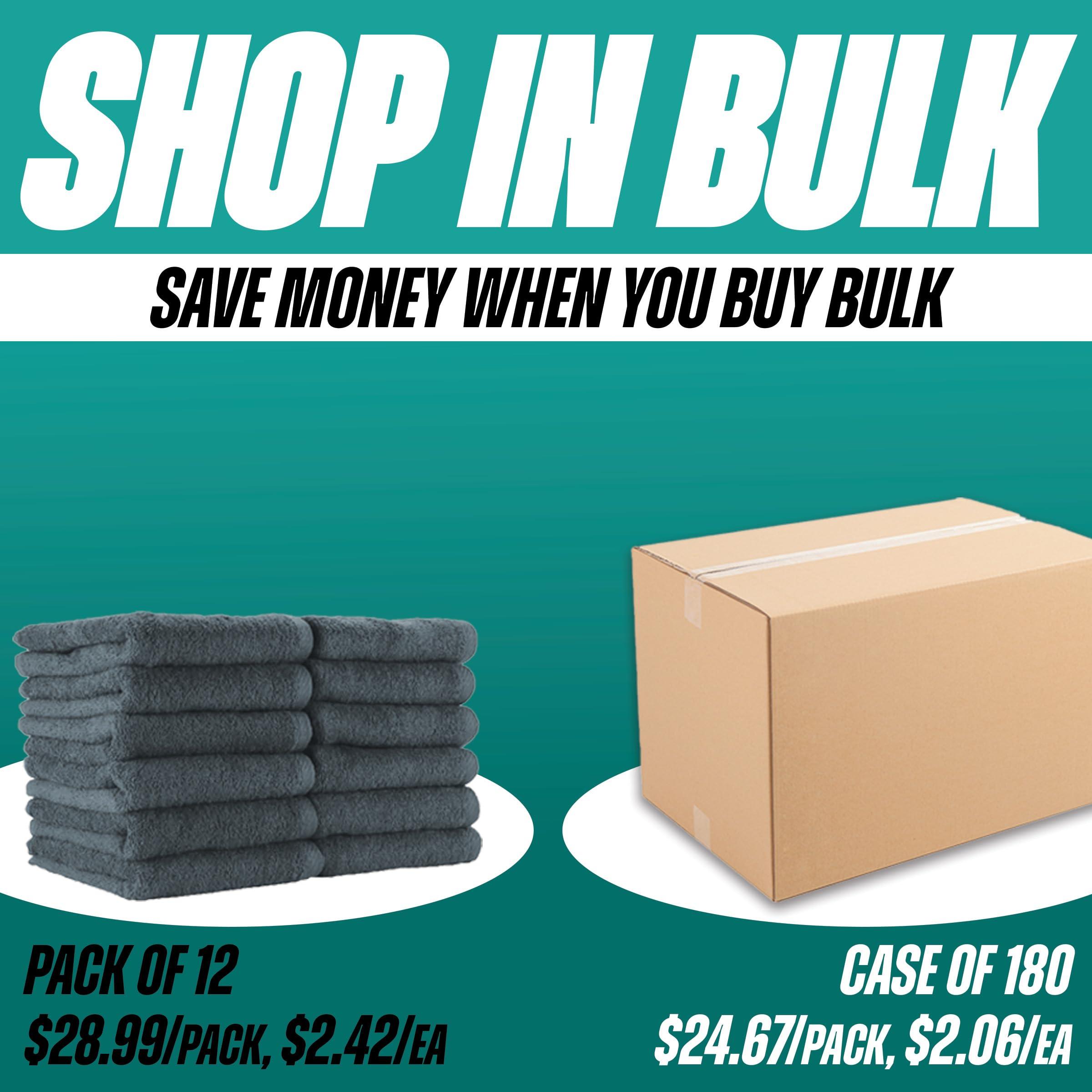 Arkwright LLC Arkwright Bleach Proof Salon Towels - Pack of 12 - Highly Absorbent, 100% Cotton, Quick Dry Spa Face Towel for Hair Stylist, Barber, Pedicure, and Esthetician, 16 x 27 in, Charcoal