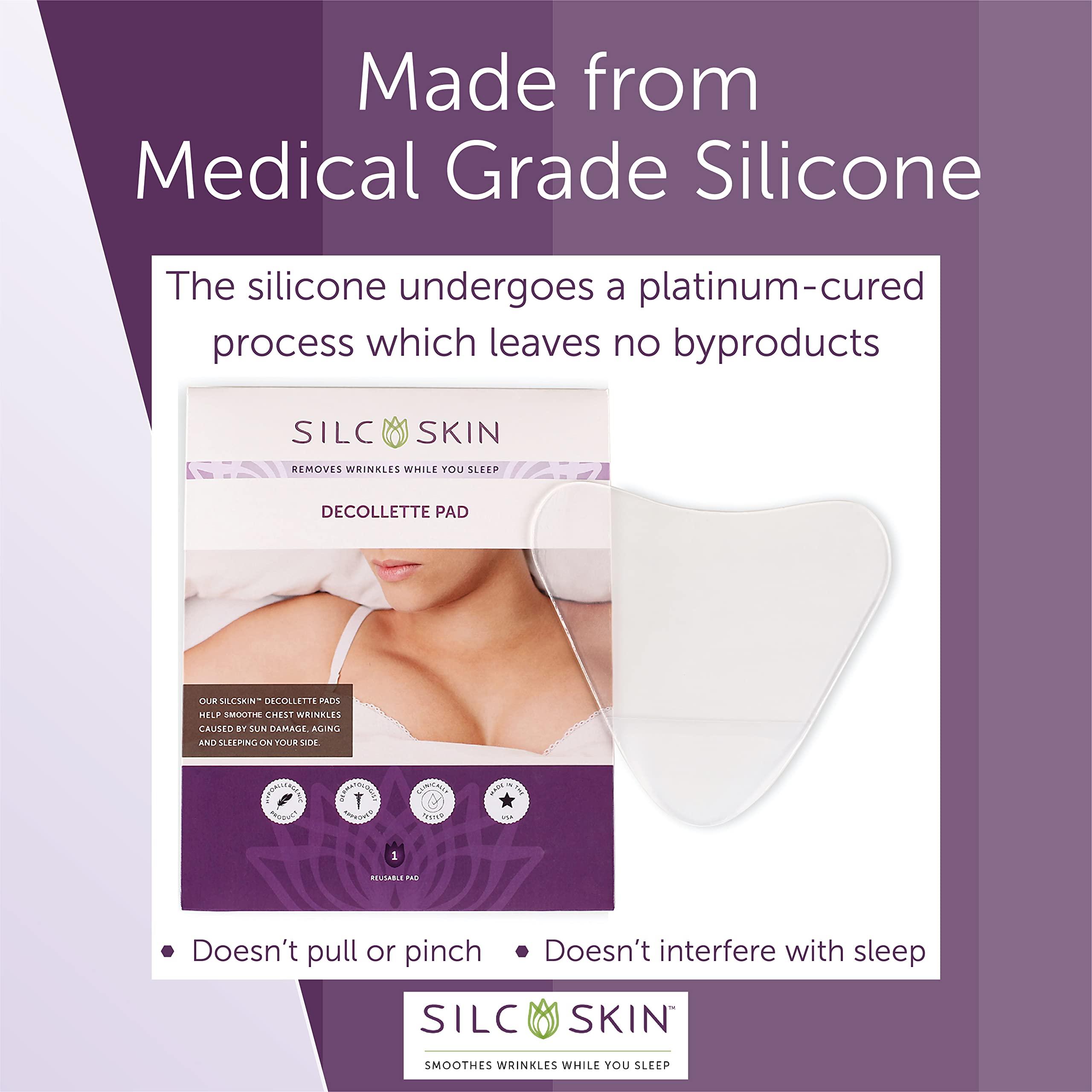 Silc Skin Silc Skin Decollette Pad - Medical-Grade Chest Wrinkle Pads, Smoothing Anti Wrinkle Chest Pads, Reusable Silicone Chest Wrinkle Patches, 60 Day Supply