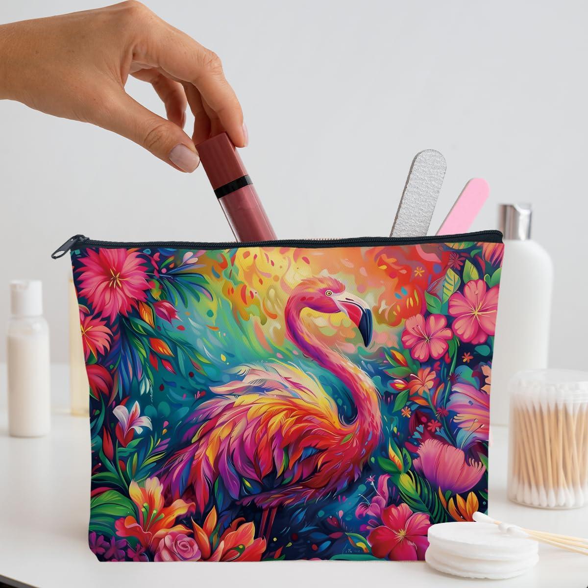 NBIAN Funny Flamingo Gifts, Summer Gifts, Flamingo Makeup Bag Cosmetic Bag, Flamingo Stuff, Flamingo Decor Accessories for Women Grandma Niece Coworker Female Mom Lady Flamingo Lovers, Graduation Birthday