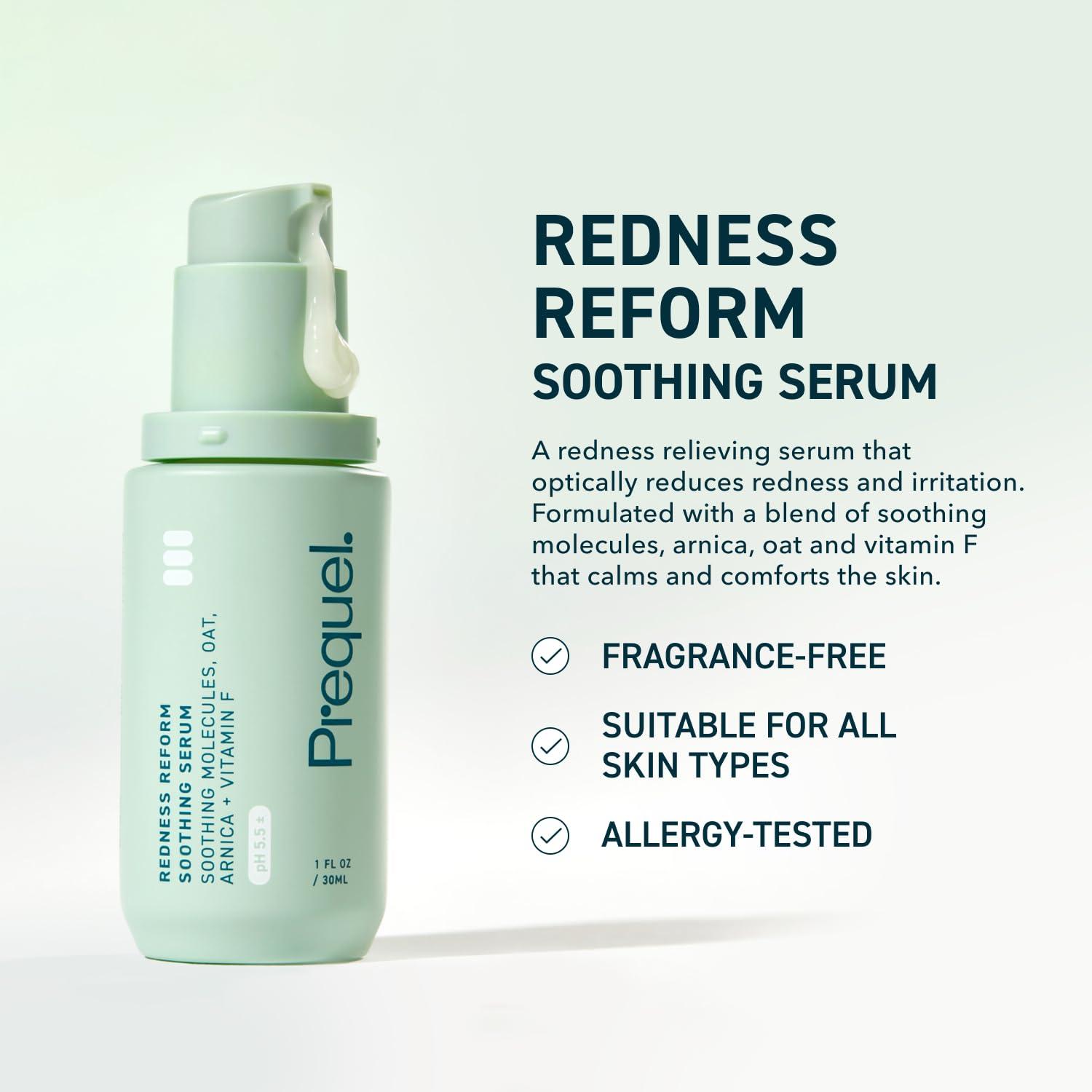 Prequel Prequel Skin - Redness Reform Soothing Serum - Reduce Skin Irritation - Soothing Molecules, Arnica, Oat, Vitamin F Serum - 1 Fl Oz