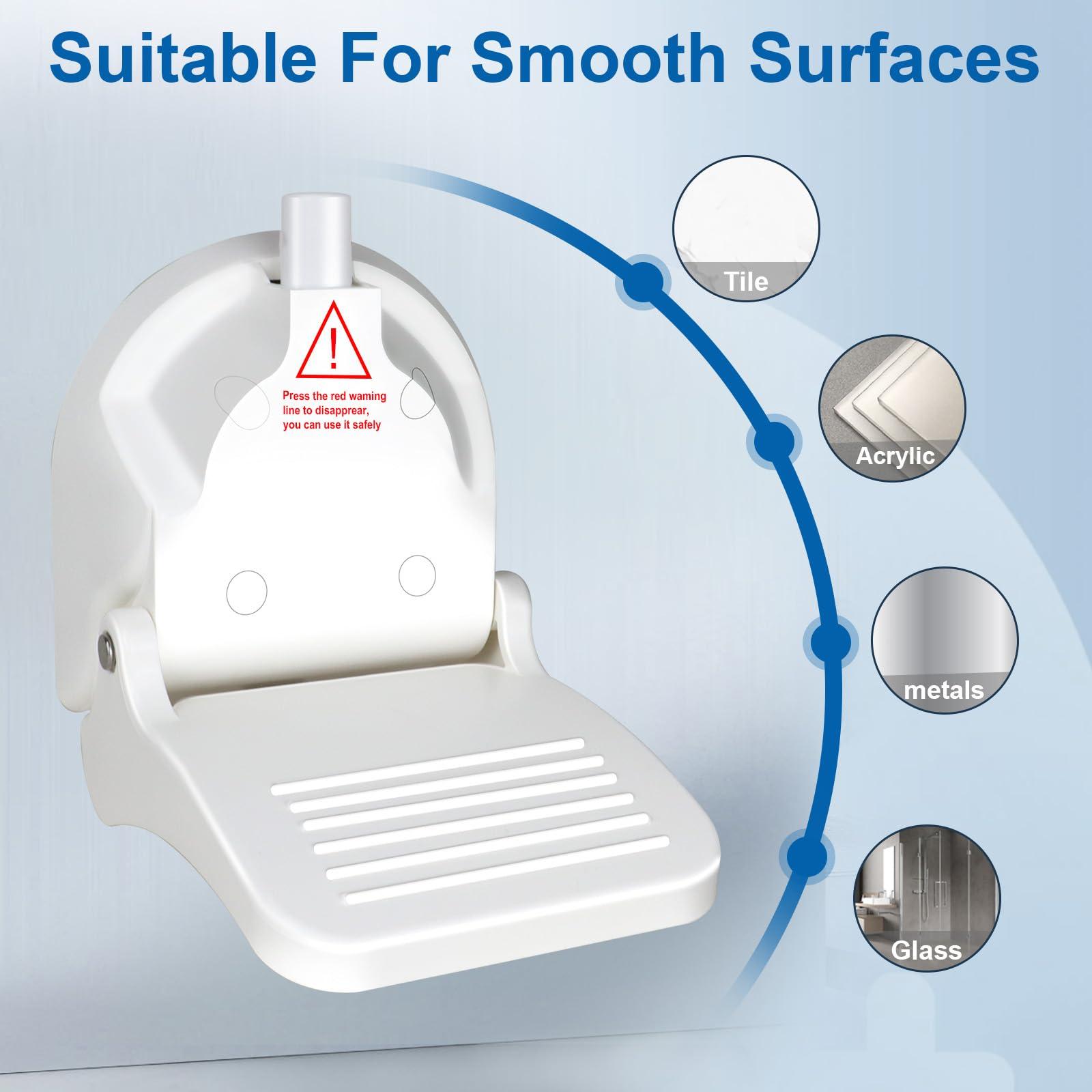 CLIO Foot Rest for Shower to Shave Legs, Foldable Shaving Step for Inside Shower, Suction Cup Shower Foot Rest