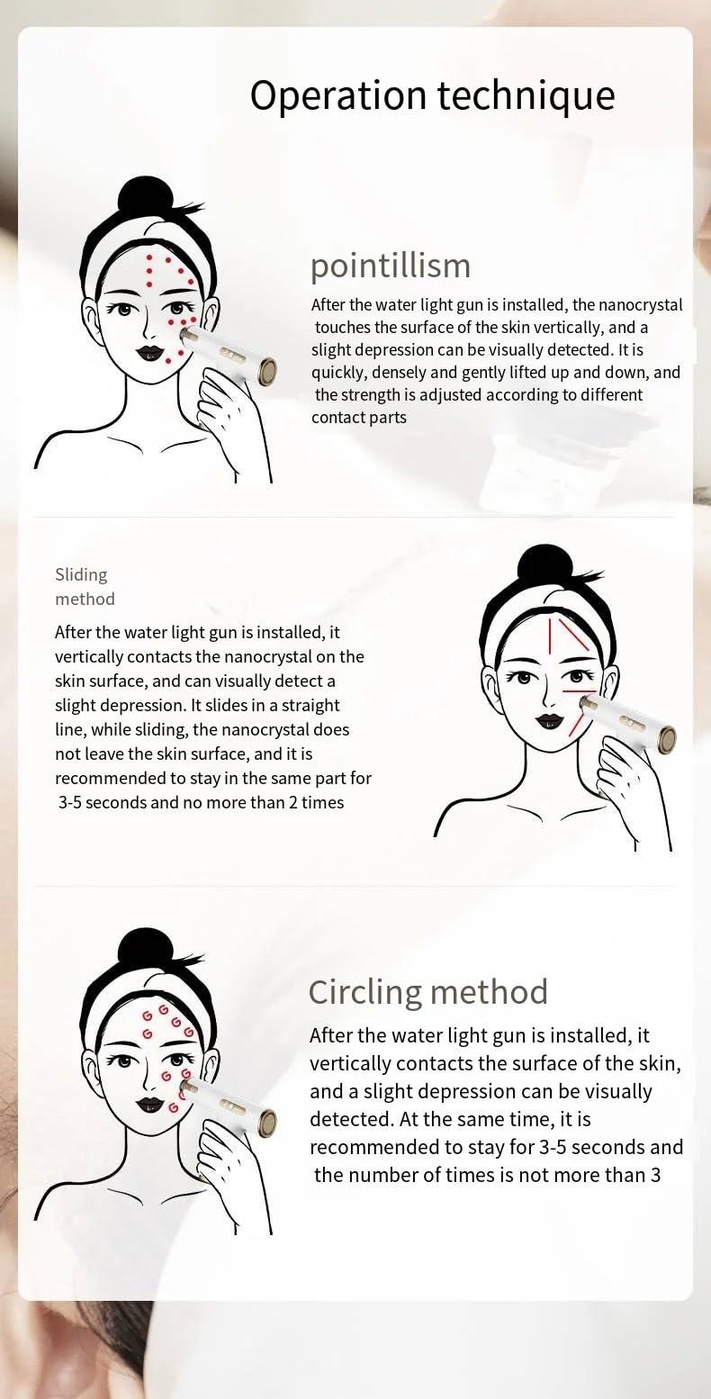 Generic Generic Red Blue Water Light Gun Needle-Free Facial Essence Introduction Instrument Microcrystalline Beauty Tender Skin Instrument, White