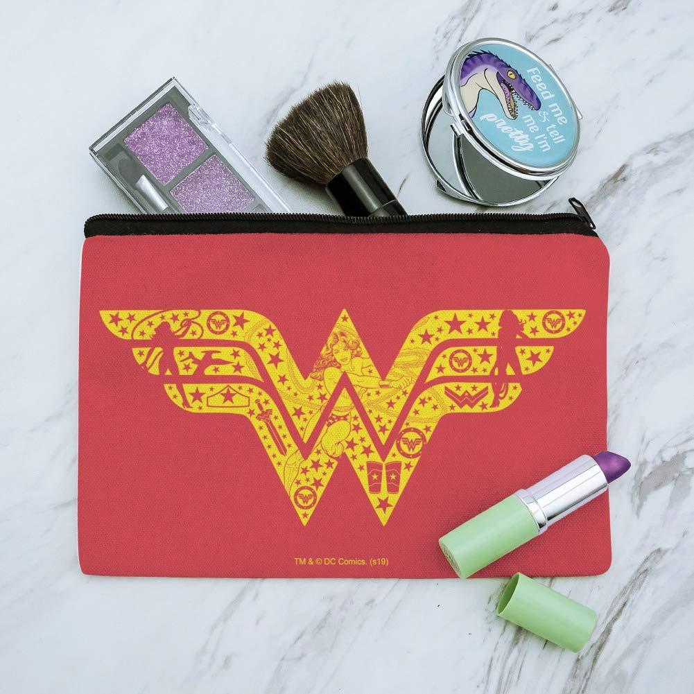 GRAPHICS & MORE GRAPHICS & MORE Wonder Woman Wonder Woman Icons Logo Makeup Cosmetic Bag Organizer Pouch