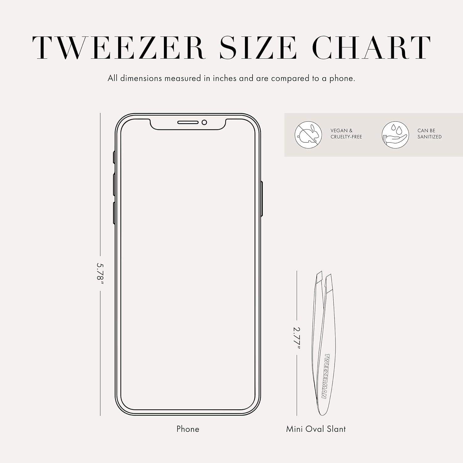 Tweezerman Tweezerman NYC Mini Slant Tweezer - Tweezers for Eyebrows, Travel Tweezers for Eyebrows, Facial Hair, Ingrown Hair