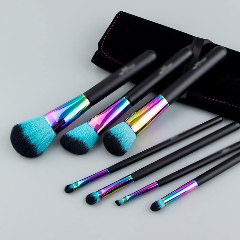 JMKJMJP JMKJMJP 7PCS Rainbow Makeup Brushes Professional Brushes with Cosmetics Bag Portable Traveling Make Up Brush