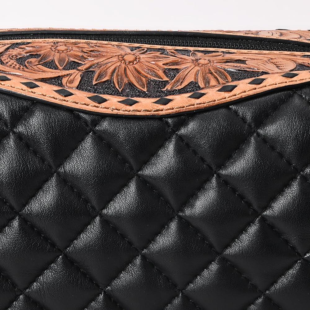 American Darling ADBG1675 Toiletry Hand Tooled Genuine Western Leather Women Bag