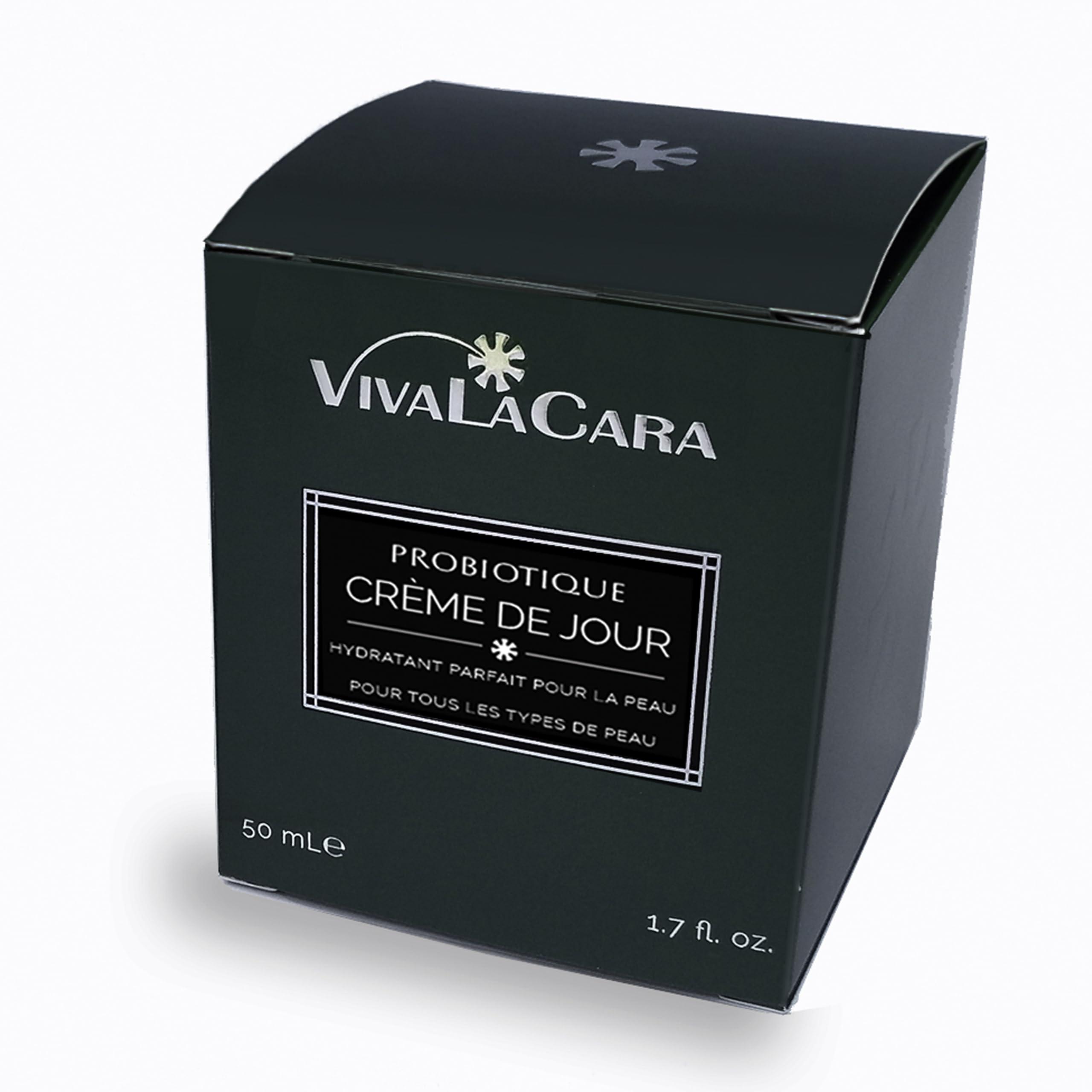 VivaLaCara Logo VivaLaCara Probiotic Day Cream - Anti Aging Face Moisturizer, Wrinkle Smoothing Cream, Dry Sensitive Skin Soothing, Skin Brightening, Skin Perfecting Formula for Mature and Problem Skin, 1.7 oz.