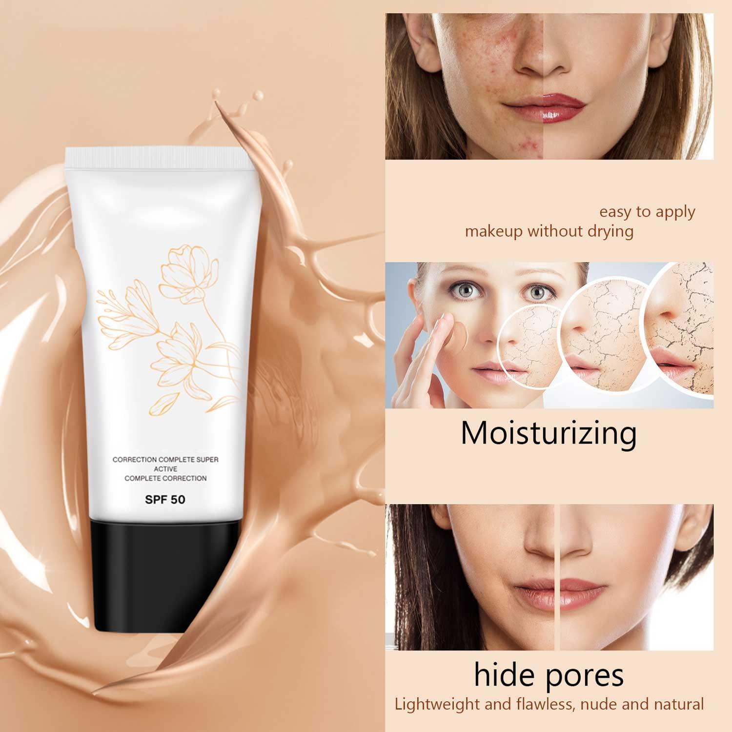 Generic Korean Color Changing Cc Cream,Korean Cc Cream Self Adjusting For Mature Skin,Korean Color Changing Foundation,Cc Color Correcting Full Coverage Cream,Pre Makeup Cream,For All Skin Types (60ML)