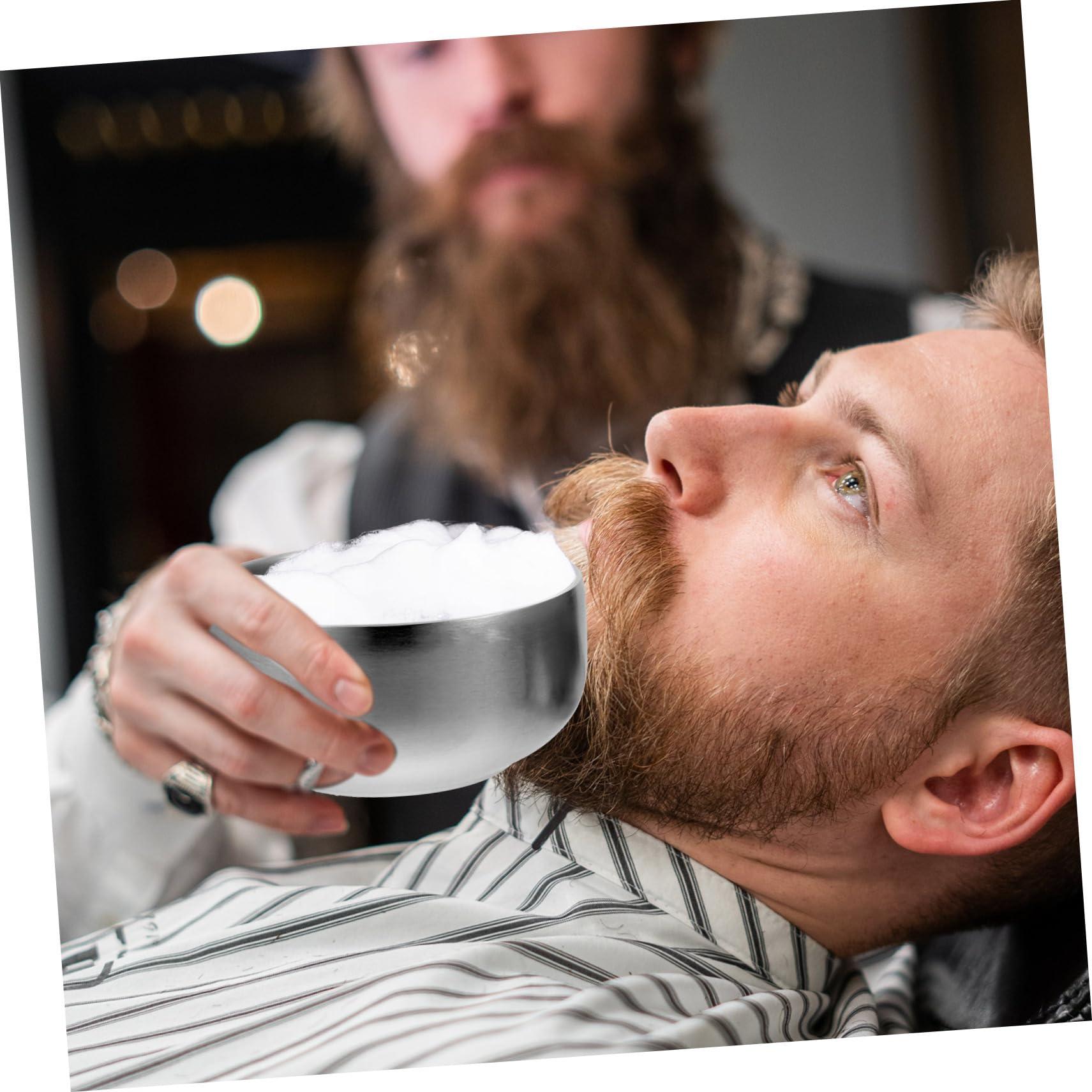 Ipetboom Ipetboom Stainless Steel Shaving Bowl with Lid Soap Men\'s Shaving Soap Dish for Home Barber Shop Salon