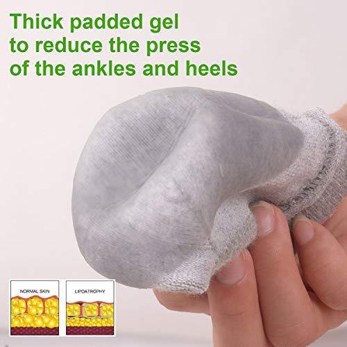 Exptolii Vented Moisturizing Gel Heel Socks, 3 Pairs Toeless Spa Sock for Foot Care Treatment, Cracked Heels, Dry Feet, Foot Calluses (Gray, Green, Pink)