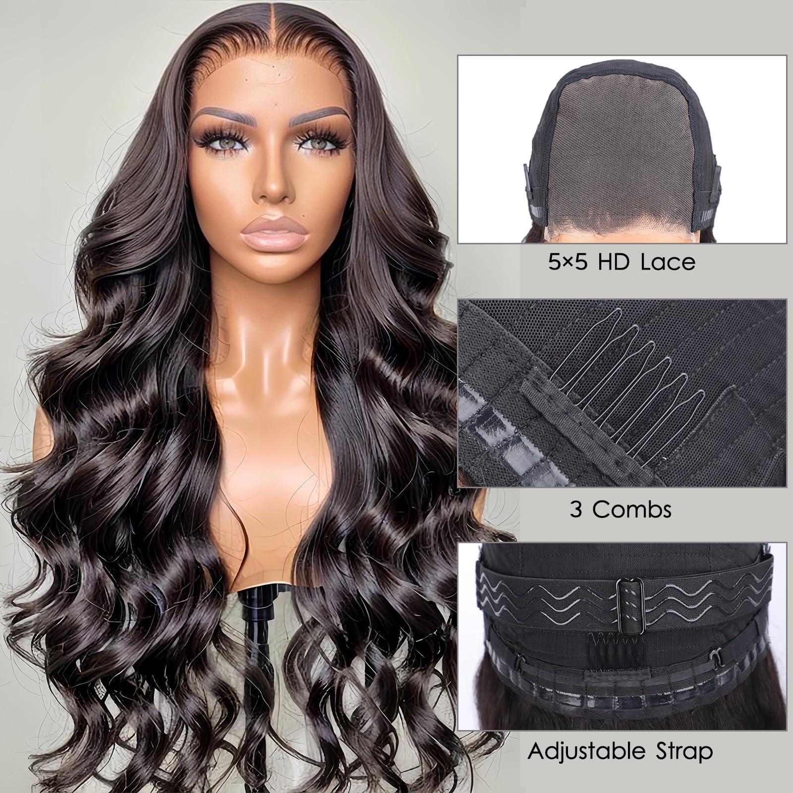 Wjnvfioo Bone Straight Human Hair Bundles With 13X4 Lace Frontal Closure With Extensions Brazilian Weave Bundles With Closure 13\" x 4\" 12 14 16 frontal10