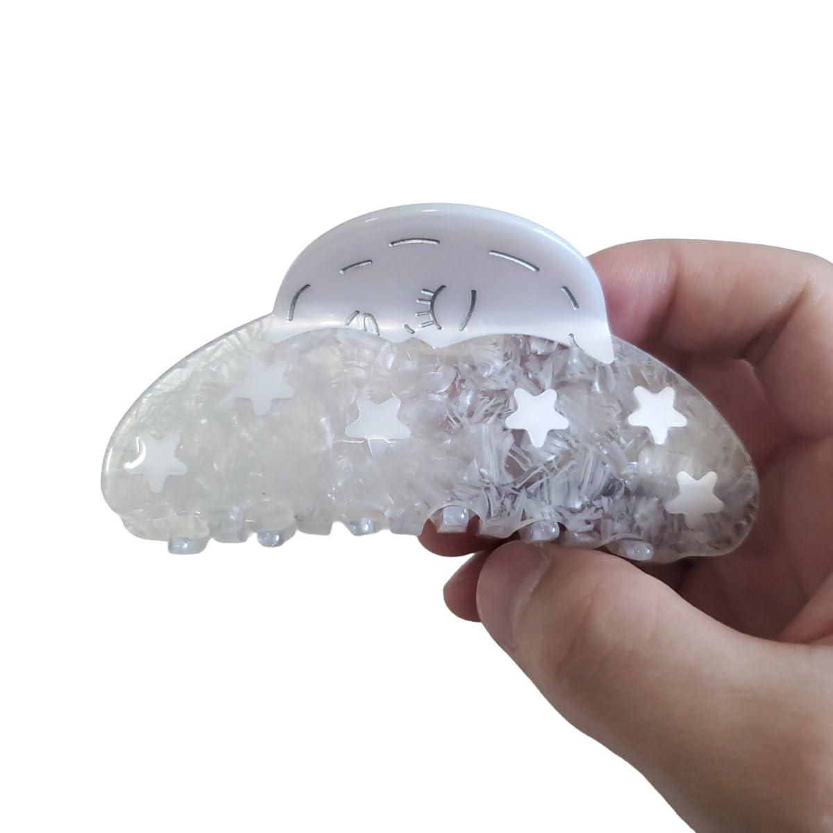 Generic Generic White Moon Hair Clip,Acetate Claw Clip for Women,Women Hair Accessories, 1 Count (Pack of 1)