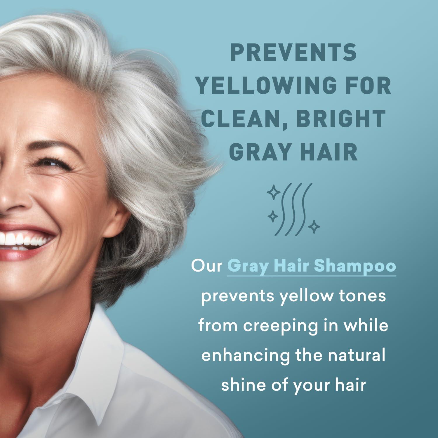 Just Nutritive Just Nutritive Gray & Silver Hair Care Essentials for Brighter, Healthier Locks, Neutralizes Brassiness, Prevents Yellowing, Deep Hydration and Strengthening 8oz. - 16oz. - 16oz.