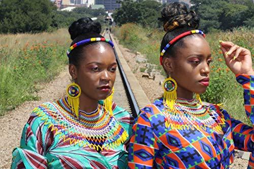 Chuma Luxury African Zulu Headband and bracelet (White)