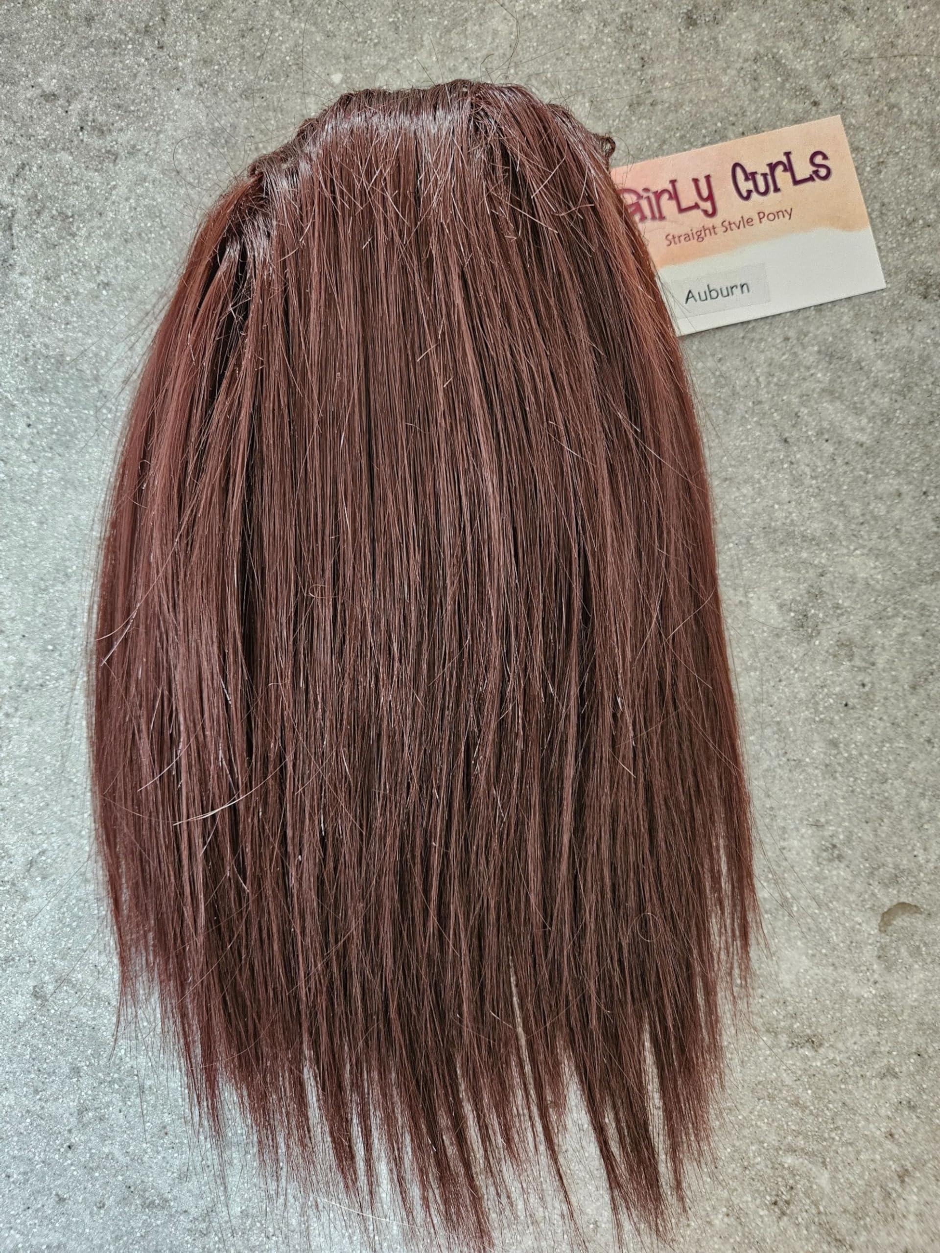 Girly Curls Girly Curls Cheerleader 11\" Straight Ponytail Hairpiece for Girls and Teens (Auburn)