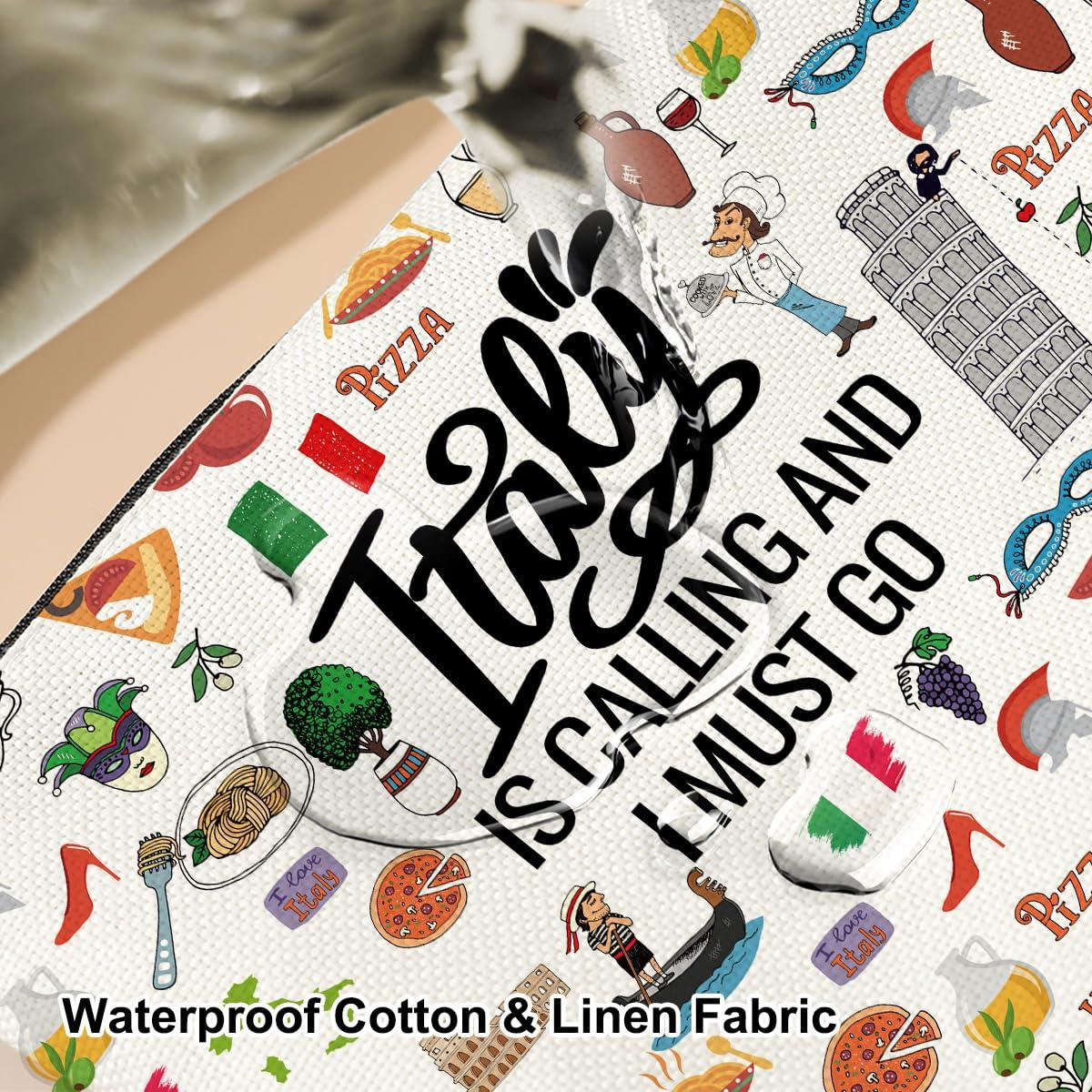 Chenyoumaoyi Italy Makeup Bag Italy Lover Gifts Italy Travel Souvenir Gift Cosmetic Bag Italy Accessories for Women Girls Mom Traveller Birthday Mothers Day Graduation Bachelorette Party Favors Girls Trip Gifts