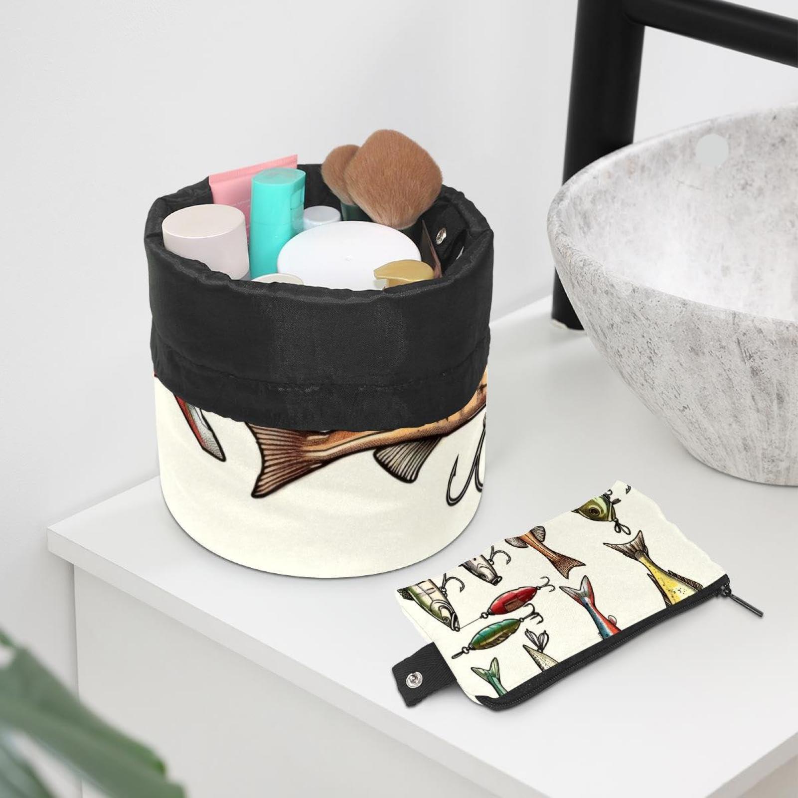 EVANLinsim EVANLinsim Drawstring Makeup Bag Large Cosmetic Bag Travel Toiletry Bag Waterproof Make Up Organizer for Women Girls, Fishing Lures