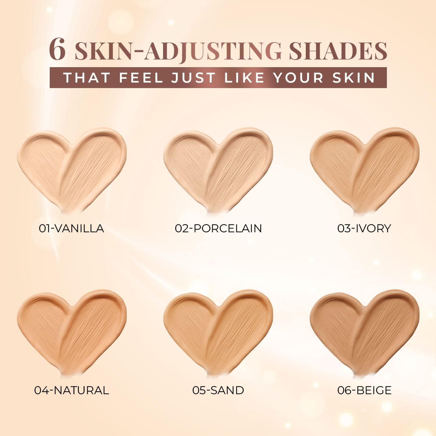 Generic Serum Foundation For Face Makeup With SPF30+ Dewy Finish Full Coverage Waterproof, Sweatproof Foundation For All Skin Types (Ivory)