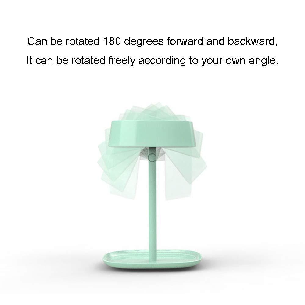 JBGIJIJIJFIJEEEHTRH Makeup Mirror Mirror LED Makeup Rechargeable, Portable Tabletop anity with Lights, 180 Free Rotation, Adjustable Brightness Touch Screen Base Storage Box Design (Color : White) (Green)
