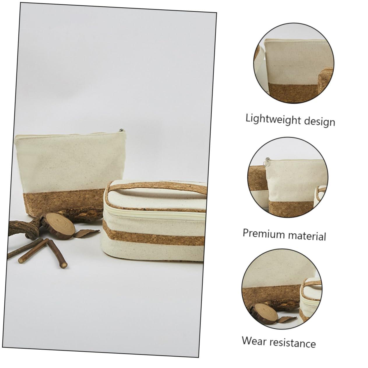 minkissy minkissy Convenient Travel Makeup Bag Cotton Toiletry Bag Wood Grain Wash Bag Portable Girl Cosmetics Storage Bag Safe Accessory Storage