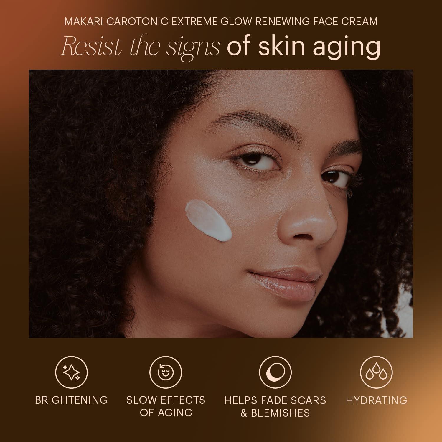 MAKARI MAKARI Naturalle Carotonic Extreme Glow Renewing Face Cream SPF15 & Brightening Serum Set | Moisturizes, Brightens, & Rejuvenates Skin | Reduces Acne & Scars | Anti-Aging & Antioxidant Protection for