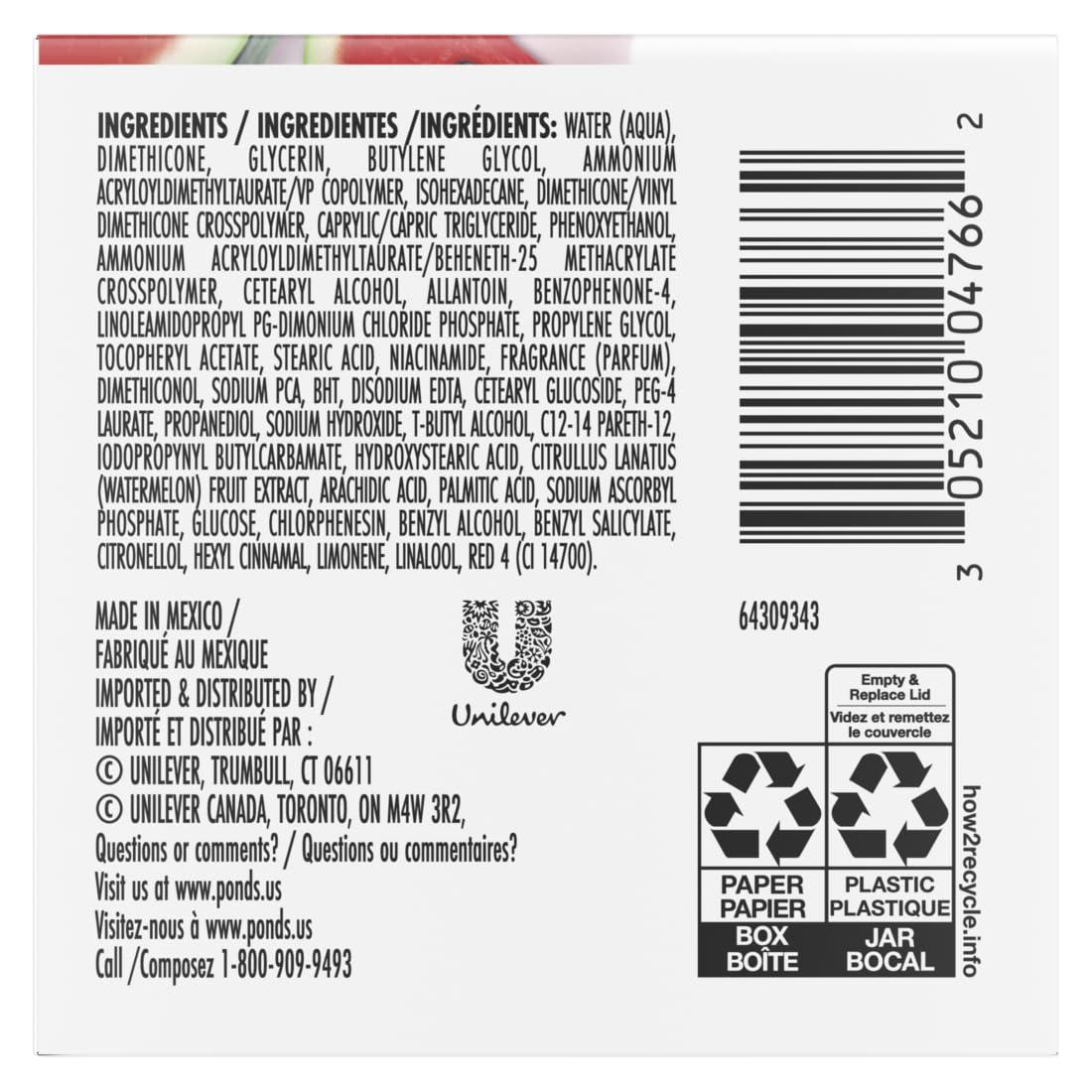 POND\'S POND\'S Watermelon Extract & Antioxidants Gel Face Moisturizer For Toned and Luminous Skin, 3.4 oz