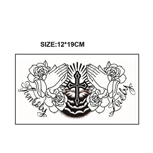 TTHUONG THATHU Black Cross Temporary Tattoo Sticker For Women Men Waterproof Tatoo Neck Tatto Body Art