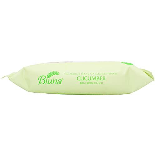 bluna Bluna Facial Make-Up Cleansing Tissue for All Skin Types, Cucumber, 30ct per pack (2 PACK)