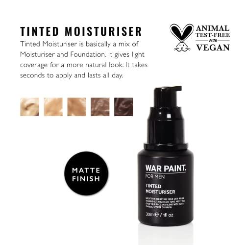 War Paint War Paint For Men Tinted Moisturizer & Light Foundation for Face - Vegan Friendly & Cruelty-Free - Natural Looking Makeup For Men - Light Shade - 30ml