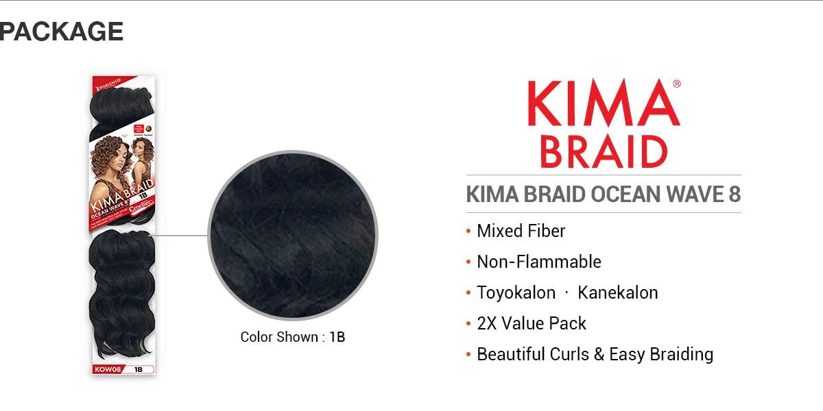 Harlem 125 Harlem 125 Synthetic Hair Braids Kima Braid Ocean Wave 8inch (3-pack, 1B)