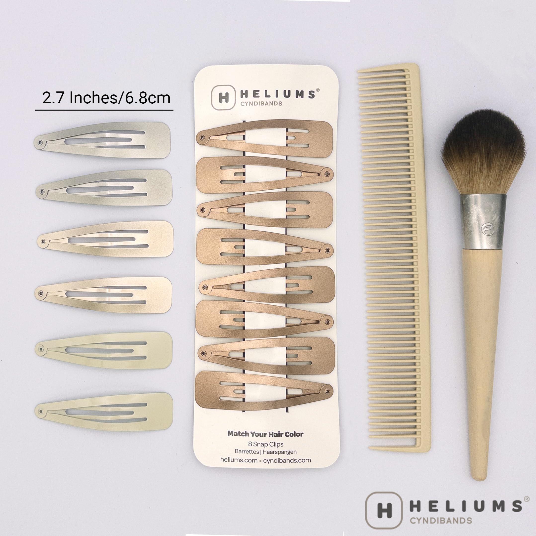 Heliums Heliums Large Snap Hair Clips - Dark Brown - 2.7 Inch Metal Hair Barrettes for Women, Metallic Snap Clips - 8 Count