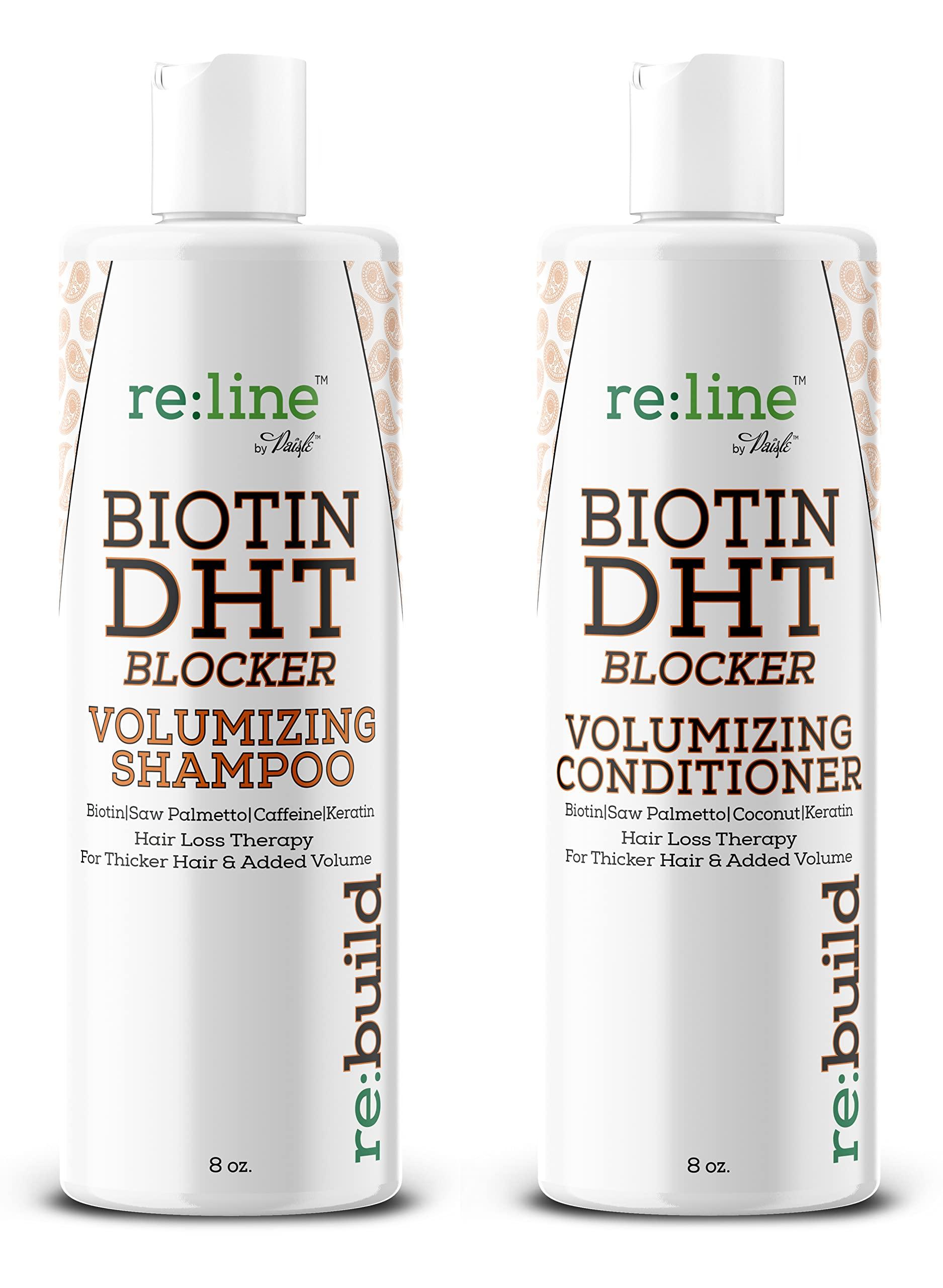 Paisle Botanics NATURAL Volumizing Shampoo and Conditioner for Hair Growth - DHT Blocking Formula with Biotin for Thinning Hair and Hair Loss Prevention for Men & Women