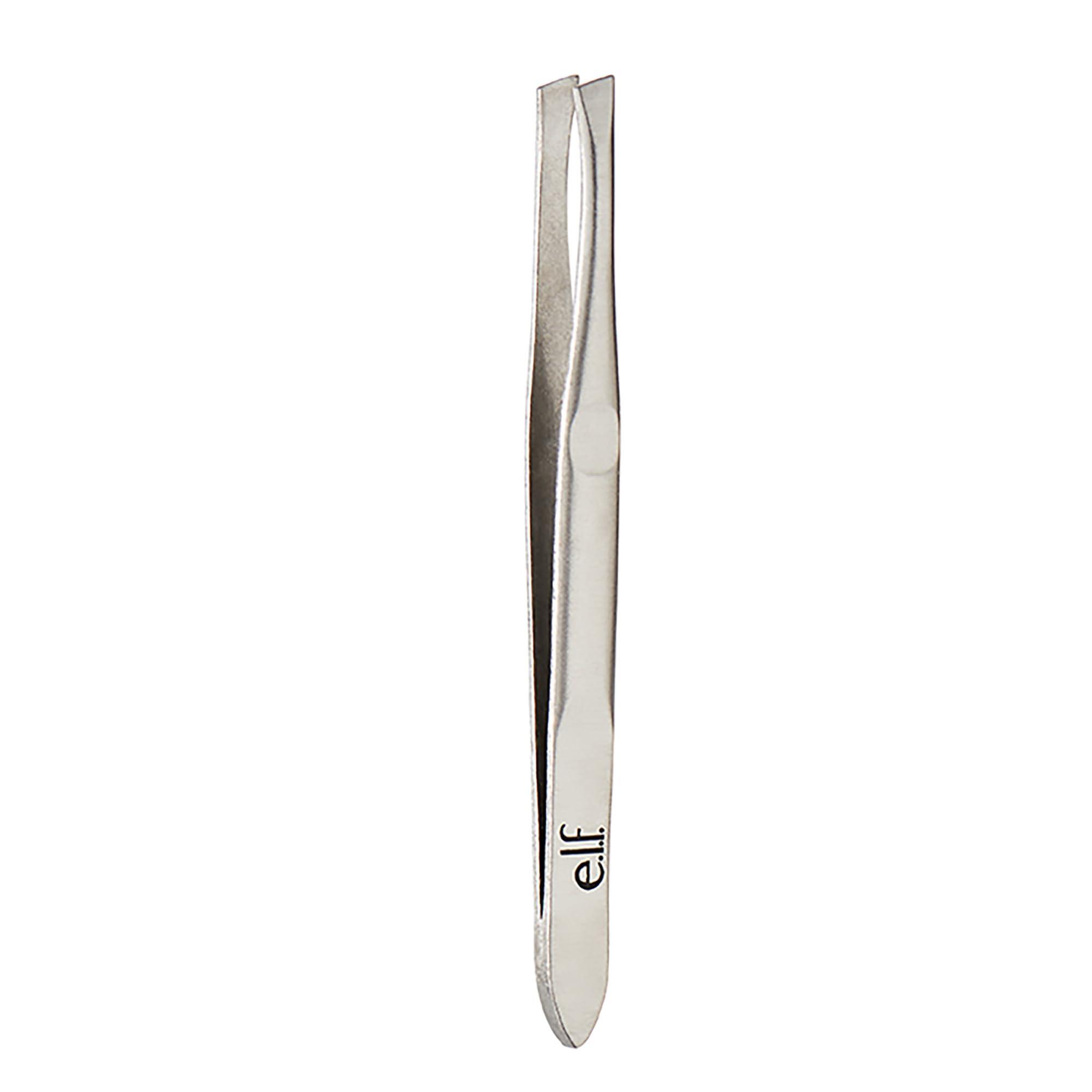 e.l.f. e.l.f., Slant Tweezer, Professional Quality Stainless Steel, Provides a Strong Grip, Removes Hairs Accurately, Shapes, Defines, Easy To Use, Ergonomically-Designed