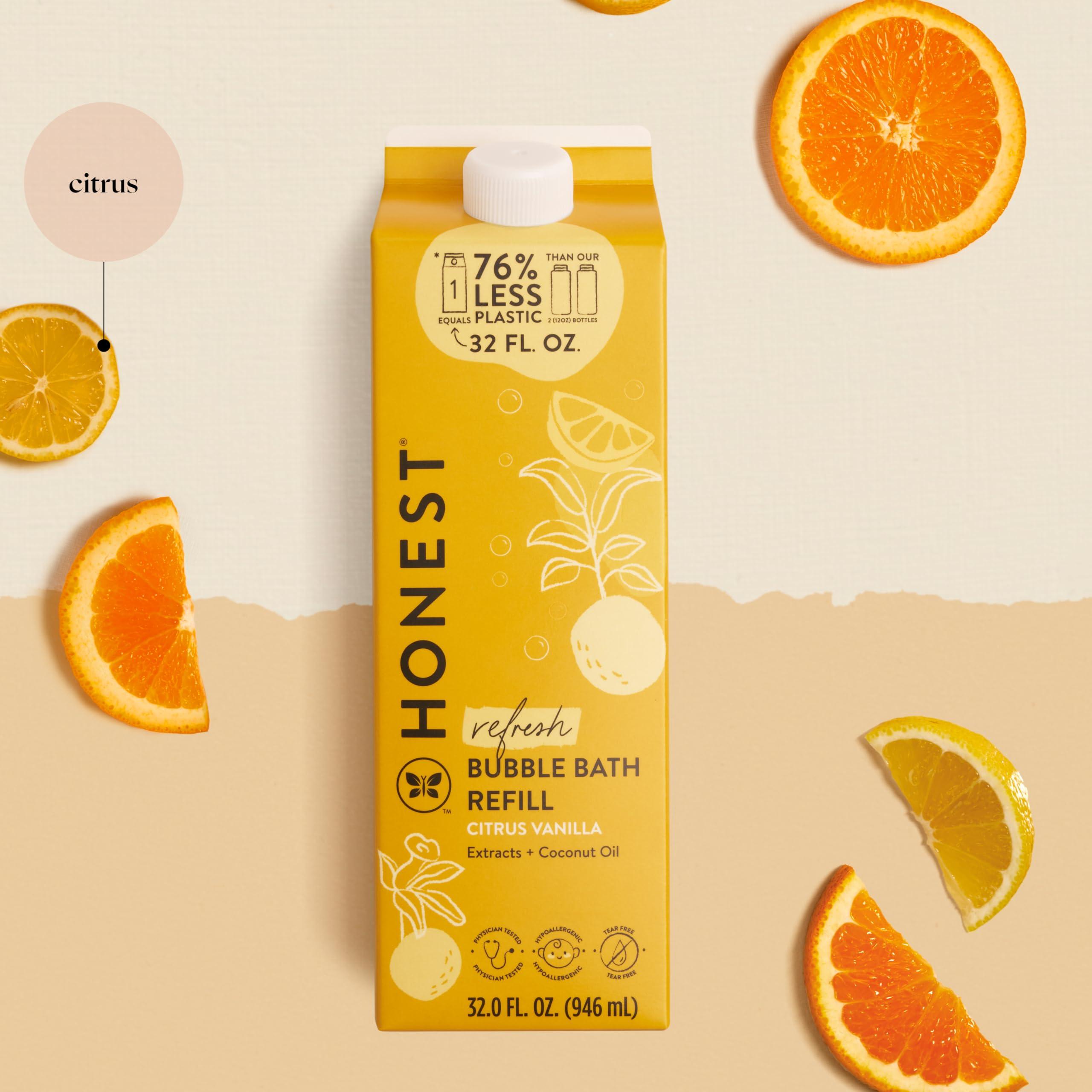 The Honest Company The Honest Company Foaming Bubble Bath Refill Carton | Gentle for Baby | Naturally Derived, Tear-Free, Hypoallergenic | Citrus Vanilla Refresh, 32 fl oz