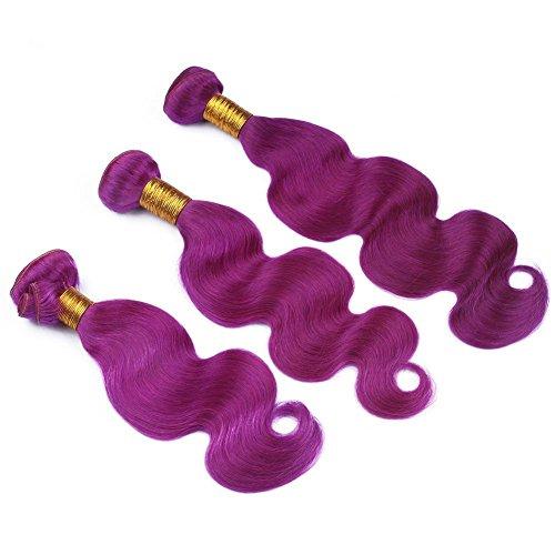 Tony beauty hair Tony Beauty Hair Virgin Malaysian Purple Human Hair Weaves Body Wave Wavy 3 Bundles with 4x4 Lace Front Closure Pure Purple Color 100 Virgin Hair Wefts Wholesale (14 16 18+12)