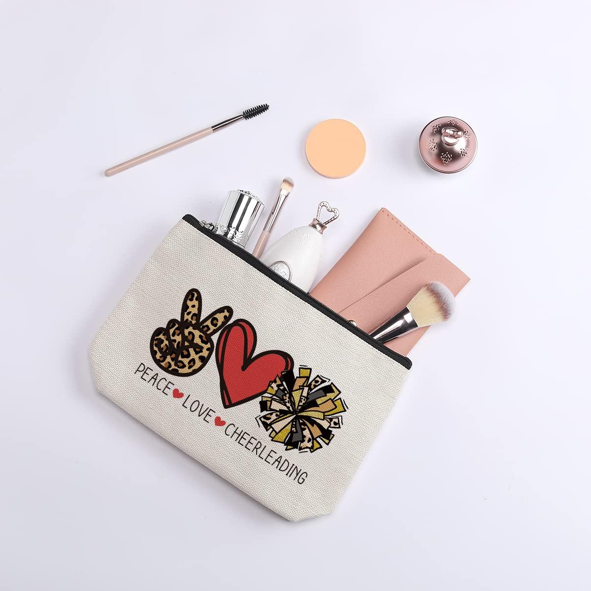 kdxpbpz kdxpbpz Cheer Stuff Cheerleader Cheer Bag Funny Cheerleader Gifts Cheerleading Gift Christmas Birthday Gifts for Women Her Female Cheer Team Merchandise - Peace Love Cheerleading
