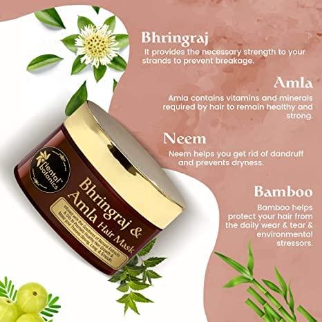 SEASOL Bhringraj & Amla Hair Mask, No SLS/Sulphate, Paraben, 200ml - For Long, Strong & Smooth Hair - Strengthens Hair, Promotes Growth