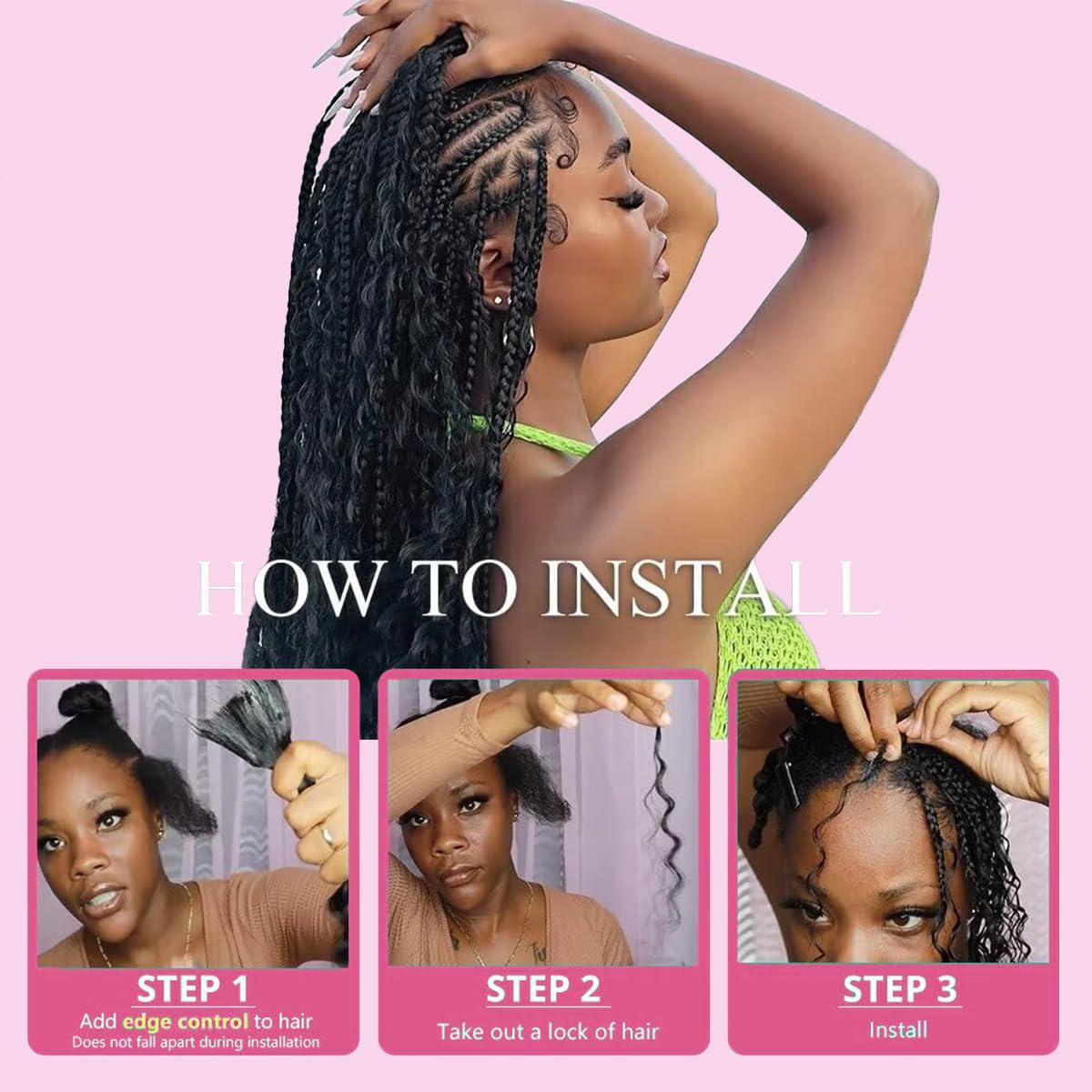 CSCHS Human Braiding Hair for Boho Braids 100g Deep Wave Bulk Human Hair for Braiding 10A Brazilian Curly Human Hair Braiding for Boho Knotless Braids (16 Inch - 100g/Bundle)