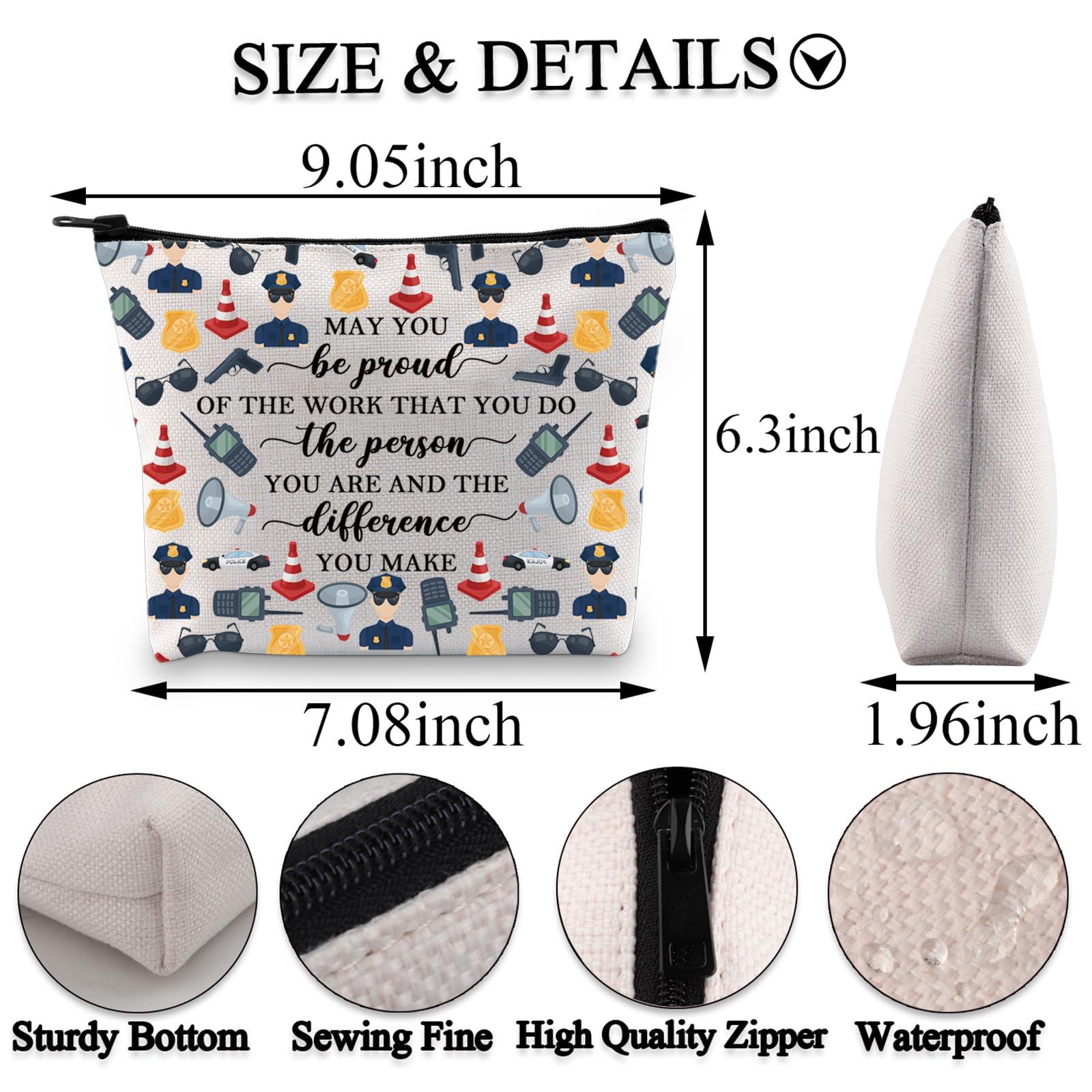 BDPWSS BDPWSS Police Officer Gift Police Academy Graduation Gift May You Be Proud Of The Work You Do Police Appreciation Makeup Bag (Be proud policeoffice bag)