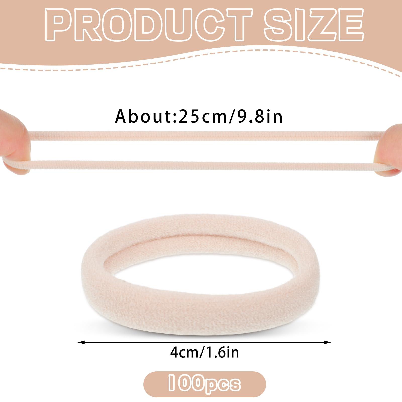 obeoby 100PCS Blonde Hair Ties, Seamless Hair Ties Ponytail Holders Elastics Hair Accessories for Women Girls